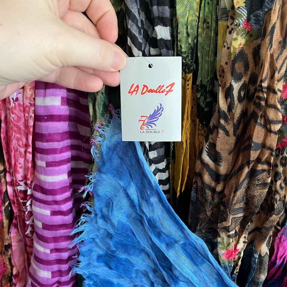 LA DoubleJ7 Vibrant Mixed-Print Scarves - Picture 2 of 5